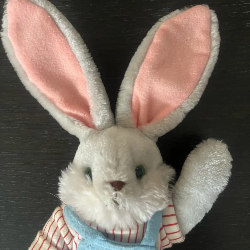 Gund Plush Bunny with Blue Overalls Dennis Kyte